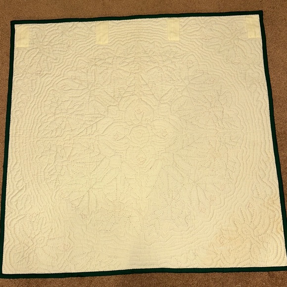 Handmade Quilt wall hanging with floral appliqué design. Design. 42” x 41”. - Picture 8 of 10